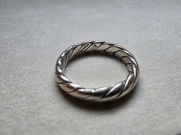 Jewelry - Vintage Mexico 925 Sterling Silver Twisted Rope Band Ring Handcrafted Size 9